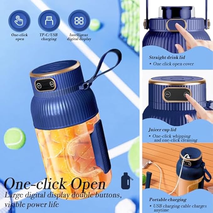 Portable Electric Juicer Cup – 1.5L, USB Rechargeable Portable Electric Juicer Cup – 1.5L, USB Rechargeable